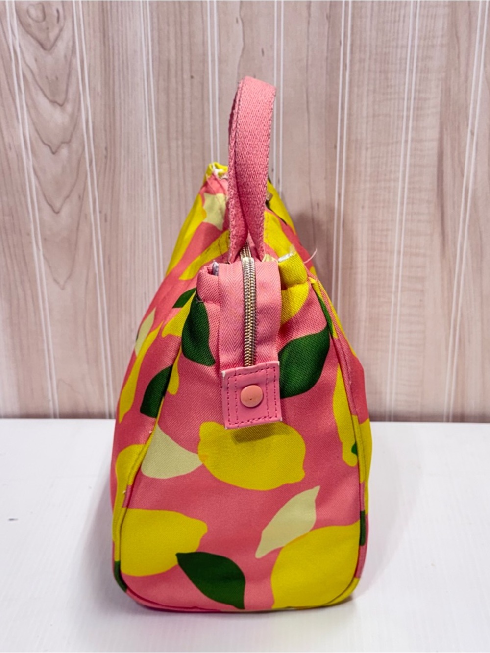 5 for $20 🌻 kate spade Pink Lemon-Print Canvas Tote with Green Leaves lunch bag - Picture 4 of 6